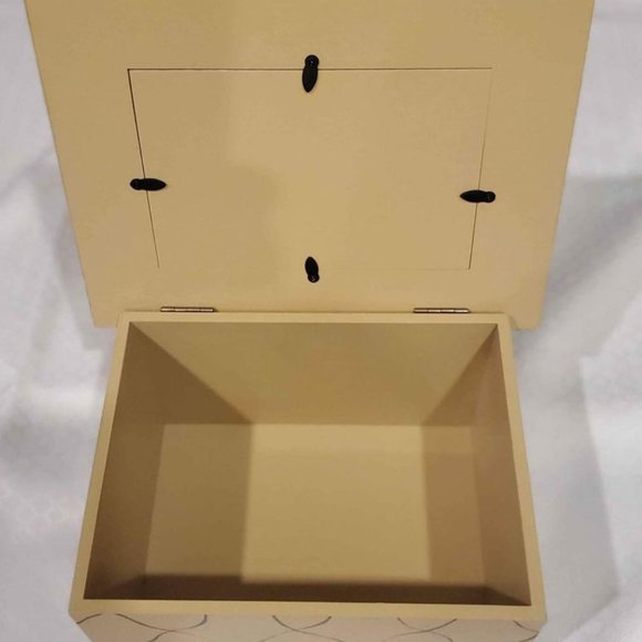 MCM Style Wood Photobox Storage Box Trinket Box Keepsake Photo Frame cover NEW - Picture 4 of 4